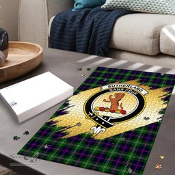 Scottish Sutherland Modern Clan Tartan Puzzle - Gold Style Scottish Plaid Tartan Plaid