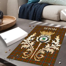 Scottish Seton Hunting Modern Clan Tartan Puzzle - Thistle Scotland Style Scottish Plaid Tartan Plaid