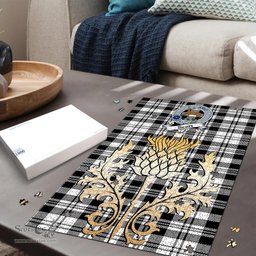 Scottish Scott Black White Modern Clan Tartan Puzzle - Thistle Gold Style Scottish Plaid Tartan Plaid