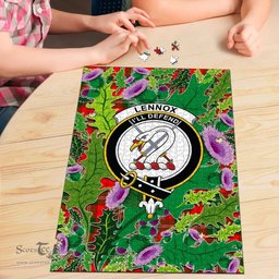 Scottish Lennox Modern Clan Tartan Puzzle - Thistle Pattern Style Scottish Plaid Tartan Plaid