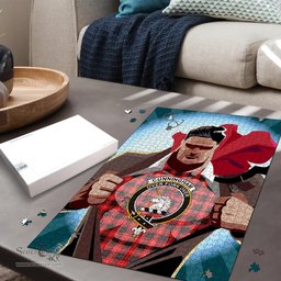 Scottish Cunningham Modern Clan Tartan Puzzle - Supper Hero Style Scottish Plaid Tartan Plaid