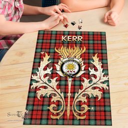 Scottish Kerr Ancient Clan Tartan Puzzle - Thistle Scotland Style Scottish Plaid Tartan Plaid
