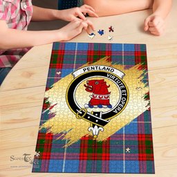 Scottish Pentland Clan Tartan Puzzle - Gold Style Scottish Plaid Tartan Plaid