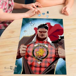 Scottish MacIver Modern Clan Tartan Puzzle - Supper Hero Style Scottish Plaid Tartan Plaid