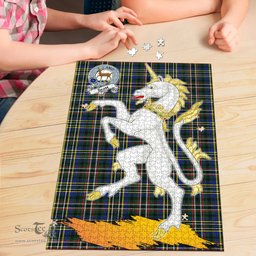 Scottish Scott Green Modern Clan Tartan Puzzle - Unicorn Style Scottish Plaid Tartan Plaid