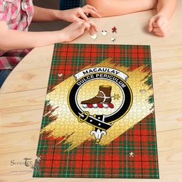 Scottish MacAulay Ancient Clan Tartan Puzzle - Gold Style Scottish Plaid Tartan Plaid