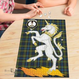 Scottish MacLellan Ancient Clan Tartan Puzzle - Unicorn Style Scottish Plaid Tartan Plaid