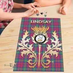 Scottish Lindsay Ancient Clan Tartan Puzzle - Thistle Scotland Style Scottish Plaid Tartan Plaid