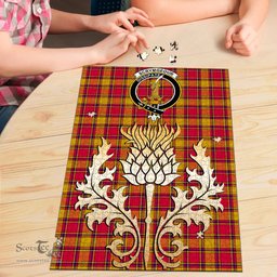 Scottish Scrymgeour Clan Tartan Puzzle - Thistle Gold Style Scottish Plaid Tartan Plaid