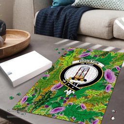 Scottish Houston Clan Tartan Puzzle - Thistle Pattern Style Scottish Plaid Tartan Plaid