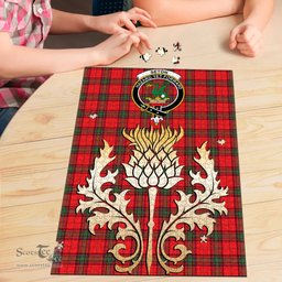 Scottish Seton Modern Clan Tartan Puzzle - Thistle Gold Style Scottish Plaid Tartan Plaid