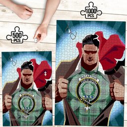Scottish MacArthur Ancient Clan Tartan Puzzle - Supper Hero Style Scottish Plaid Tartan Plaid