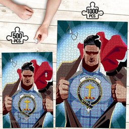 Scottish Mercer Modern Clan Tartan Puzzle - Supper Hero Style Scottish Plaid Tartan Plaid