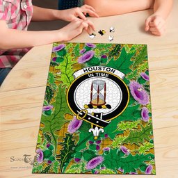 Scottish Houston Clan Tartan Puzzle - Thistle Pattern Style Scottish Plaid Tartan Plaid