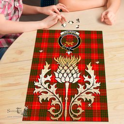 Scottish Cameron Modern Clan Tartan Puzzle - Thistle Gold Style Scottish Plaid Tartan Plaid