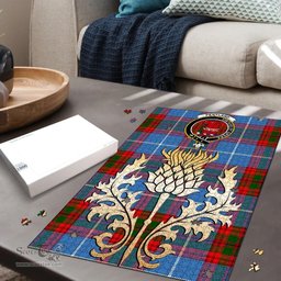 Scottish Pentland Clan Tartan Puzzle - Thistle Gold Style Scottish Plaid Tartan Plaid