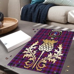Scottish Montgomery Modern Clan Tartan Puzzle - Thistle Gold Style Scottish Plaid Tartan Plaid