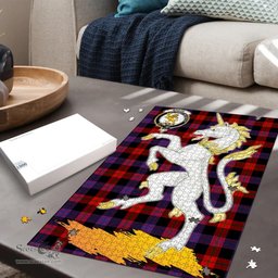 Scottish Broun Modern Clan Tartan Puzzle - Unicorn Style Scottish Plaid Tartan Plaid