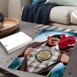 Scottish MacPherson Dress Ancient Clan Tartan Puzzle - Supper Hero Style Scottish Plaid Tartan Plaid