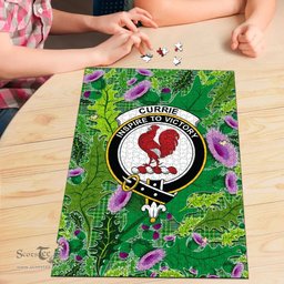 Scottish Currie Clan Tartan Puzzle - Thistle Pattern Style Scottish Plaid Tartan Plaid