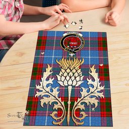 Scottish Pentland Clan Tartan Puzzle - Thistle Gold Style Scottish Plaid Tartan Plaid