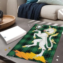 Scottish MacArthur Ancient Clan Tartan Puzzle - Unicorn Style Scottish Plaid Tartan Plaid