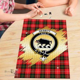 Scottish Nesbitt Modern Clan Tartan Puzzle - Gold Style Scottish Plaid Tartan Plaid