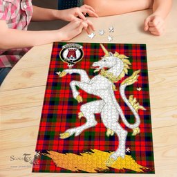Scottish MacNaughton Modern Clan Tartan Puzzle - Unicorn Style Scottish Plaid Tartan Plaid