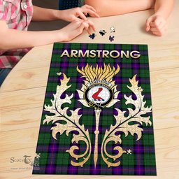 Scottish Armstrong Modern Clan Tartan Puzzle - Thistle Scotland Style Scottish Plaid Tartan Plaid