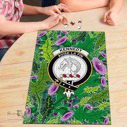 Scottish Kennedy Ancient Clan Tartan Puzzle - Thistle Pattern Style Scottish Plaid Tartan Plaid