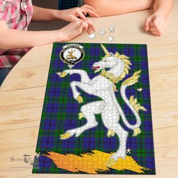 Scottish Strachan Clan Tartan Puzzle - Unicorn Style Scottish Plaid Tartan Plaid
