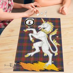 Scottish Fraser Hunting Modern Clan Tartan Puzzle - Unicorn Style Scottish Plaid Tartan Plaid