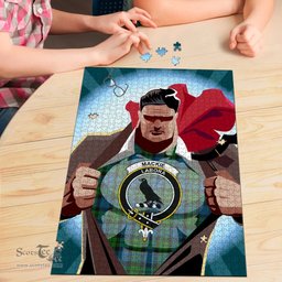 Scottish MacKie Clan Tartan Puzzle - Supper Hero Style Scottish Plaid Tartan Plaid