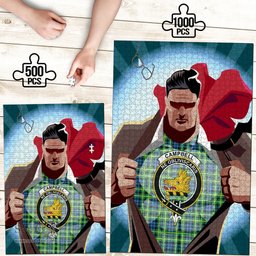 Scottish Campbell of Breadalbane Ancient Clan Tartan Puzzle - Supper Hero Style Scottish Plaid Tartan Plaid
