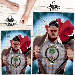Scottish Anderson Modern Clan Tartan Puzzle - Supper Hero Style Scottish Plaid Tartan Plaid