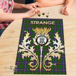Scottish Strange of Balkaskie Clan Tartan Puzzle - Thistle Scotland Style Scottish Plaid Tartan Plaid