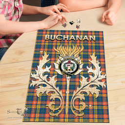 Scottish Buchanan Ancient Clan Tartan Puzzle - Thistle Scotland Style Scottish Plaid Tartan Plaid
