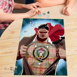 Scottish Buchanan Old Set Weathered Clan Tartan Puzzle - Supper Hero Style Scottish Plaid Tartan Plaid
