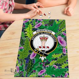 Scottish Robertson Hunting Modern Clan Tartan Puzzle - Thistle Pattern Style Scottish Plaid Tartan Plaid