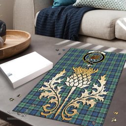 Scottish Leslie Hunting Ancient Clan Tartan Puzzle - Thistle Gold Style Scottish Plaid Tartan Plaid