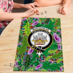 Scottish MacLachlan Ancient Clan Tartan Puzzle - Thistle Pattern Style Scottish Plaid Tartan Plaid