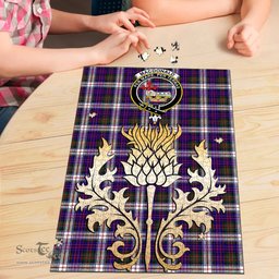 Scottish MacDonald Dress Modern Clan Tartan Puzzle - Thistle Gold Style Scottish Plaid Tartan Plaid