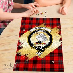 Scottish Wemyss Modern Clan Tartan Puzzle - Gold Style Scottish Plaid Tartan Plaid