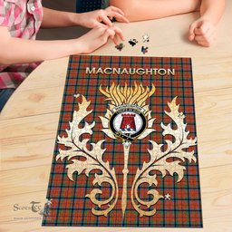 Scottish MacNaughton Ancient Clan Tartan Puzzle - Thistle Scotland Style Scottish Plaid Tartan Plaid