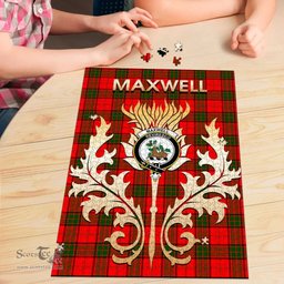 Scottish Maxwell Modern Clan Tartan Puzzle - Thistle Scotland Style Scottish Plaid Tartan Plaid