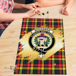 Scottish Buchanan Modern Clan Tartan Puzzle - Gold Style Scottish Plaid Tartan Plaid