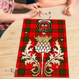 Scottish Maxtone Clan Tartan Puzzle - Thistle Gold Style Scottish Plaid Tartan Plaid