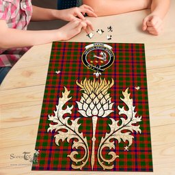 Scottish Skene Modern Clan Tartan Puzzle - Thistle Gold Style Scottish Plaid Tartan Plaid