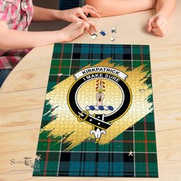 Scottish Kirkpatrick Clan Tartan Puzzle - Gold Style Scottish Plaid Tartan Plaid