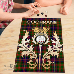 Scottish Cochrane Modern Clan Tartan Puzzle - Thistle Scotland Style Scottish Plaid Tartan Plaid